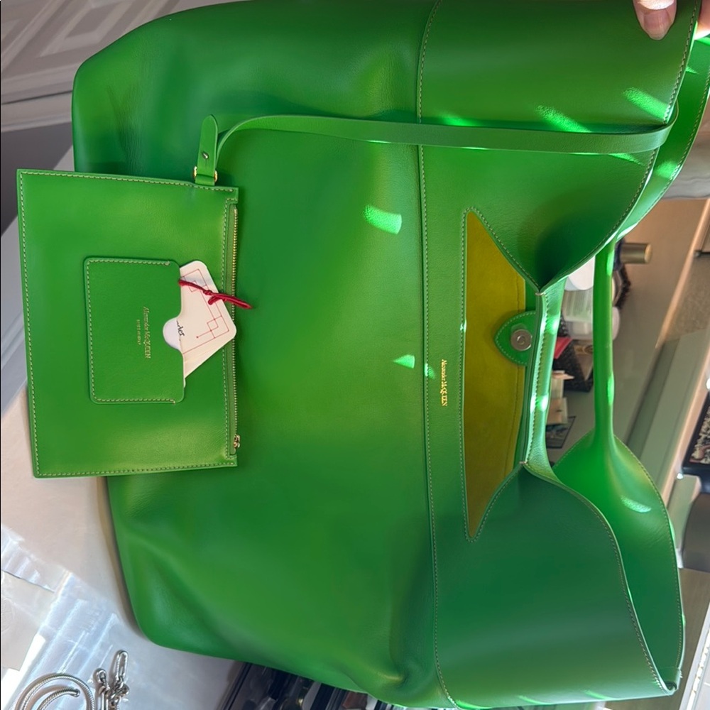 Alexander McQueen Green Tote Bag Large